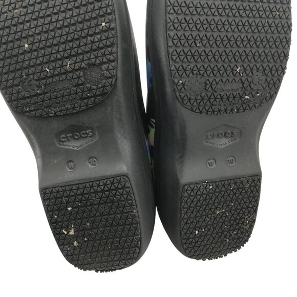 Crocs Neria Pro II Tie Dye Work Clogs Size 10 Womens Dual Comfort Black Pink - Picture 7 of 10